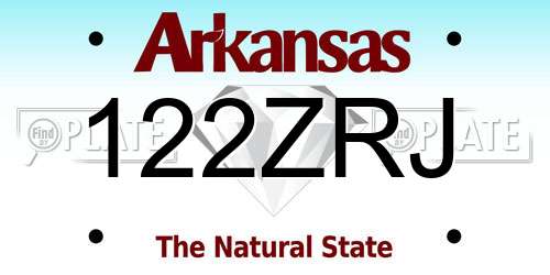 122ZRJ Arkansas License Plate