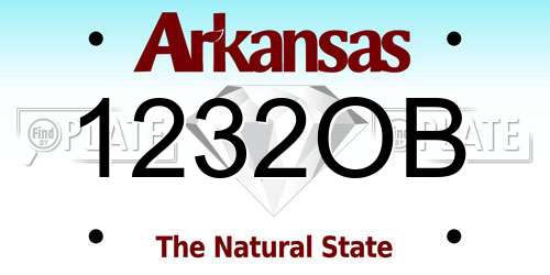1232OB Arkansas License Plate