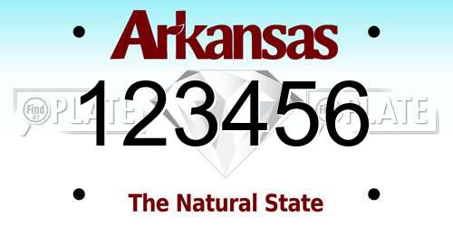 123456 Arkansas License Plate