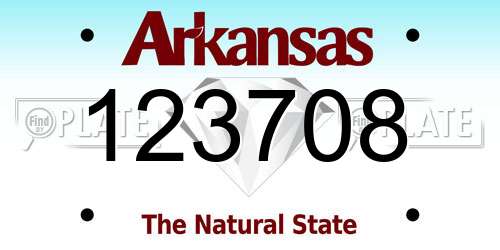 123708 Arkansas License Plate