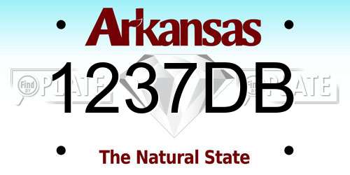 1237DB Arkansas License Plate