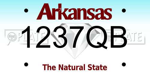 1237QB Arkansas License Plate