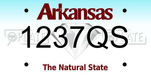1237QS Arkansas License Plate