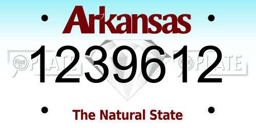 1239612 Arkansas License Plate