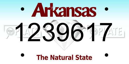 1239617 Arkansas License Plate