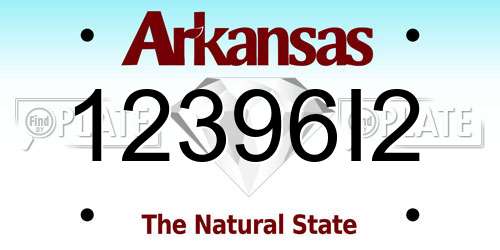 12396I2 Arkansas License Plate