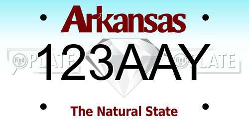123AAY Arkansas License Plate