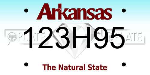 123H95 Arkansas License Plate