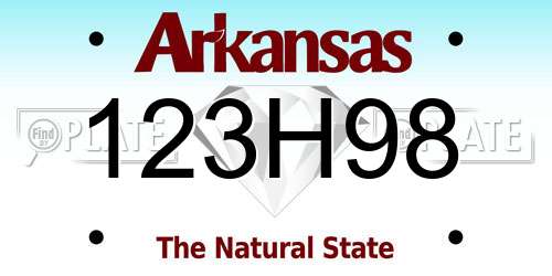 123H98 Arkansas License Plate
