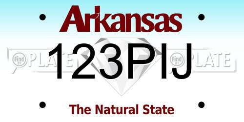 123PIJ Arkansas License Plate