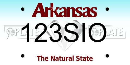 123SIO Arkansas License Plate