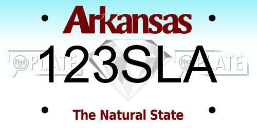 123SLA Arkansas License Plate