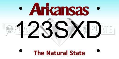 123SXD Arkansas License Plate