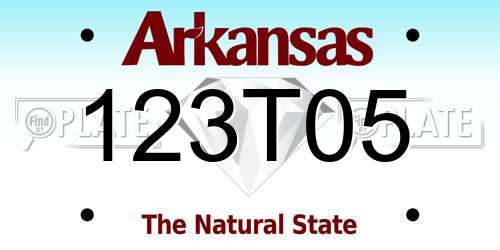 123T05 Arkansas License Plate