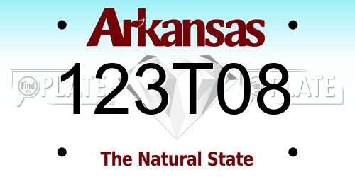 123T08 Arkansas License Plate