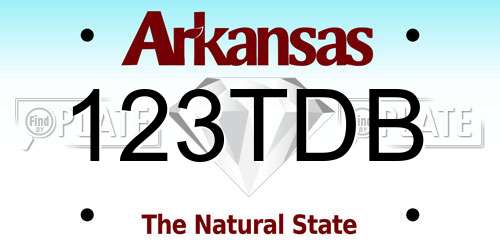 123TDB Arkansas License Plate