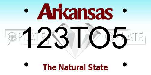 123TO5 Arkansas License Plate