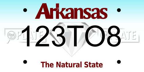123TO8 Arkansas License Plate