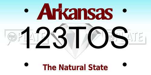 123TOS Arkansas License Plate