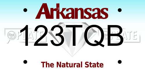 123TQB Arkansas License Plate
