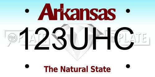 123UHC Arkansas License Plate