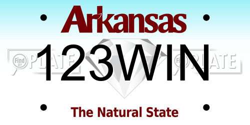 123WIN Arkansas License Plate