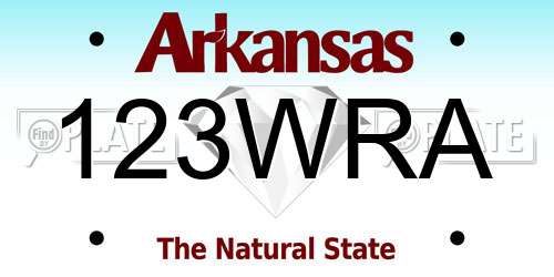 123WRA Arkansas License Plate