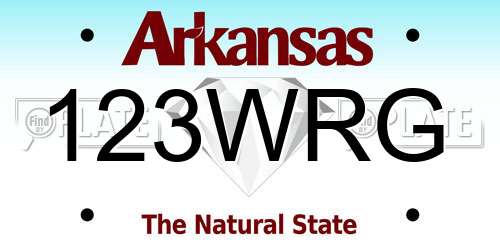 123WRG Arkansas License Plate