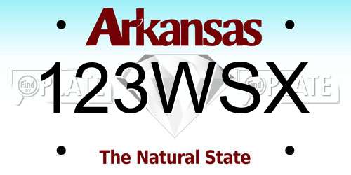 123WSX Arkansas License Plate