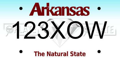 123XOW Arkansas License Plate