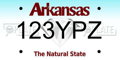 123YPZ Arkansas License Plate