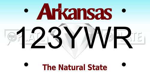 123YWR Arkansas License Plate