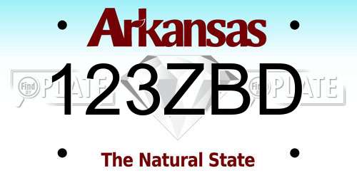 123ZBD Arkansas License Plate