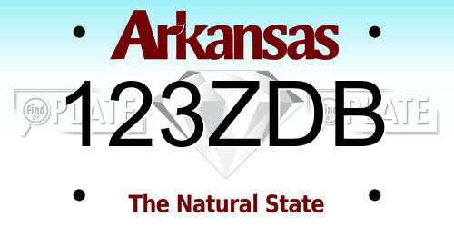 123ZDB Arkansas License Plate
