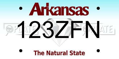 123ZFN Arkansas License Plate