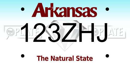 123ZHJ Arkansas License Plate