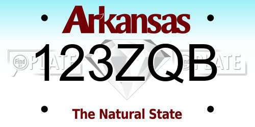 123ZQB Arkansas License Plate