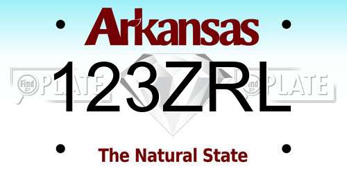 123ZRL Arkansas License Plate