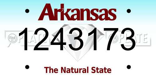 1243173 Arkansas License Plate