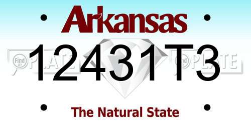 12431T3 Arkansas License Plate