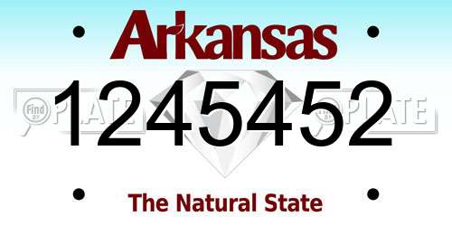 1245452 Arkansas License Plate