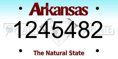 1245482 Arkansas License Plate