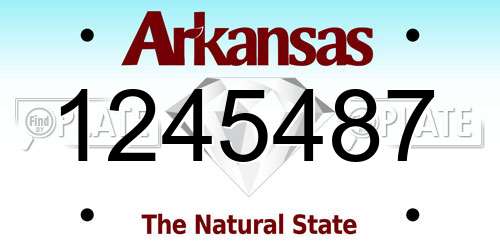 1245487 Arkansas License Plate