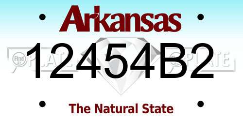 12454B2 Arkansas License Plate