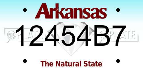 12454B7 Arkansas License Plate