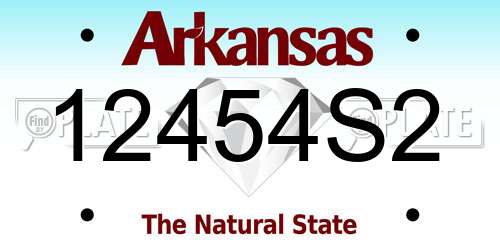 12454S2 Arkansas License Plate