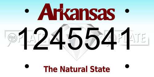 1245541 Arkansas License Plate