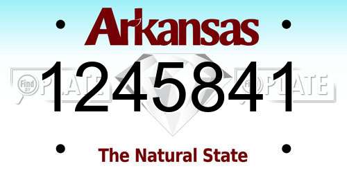 1245841 Arkansas License Plate
