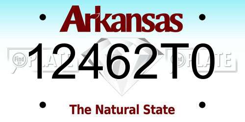 12462T0 Arkansas License Plate