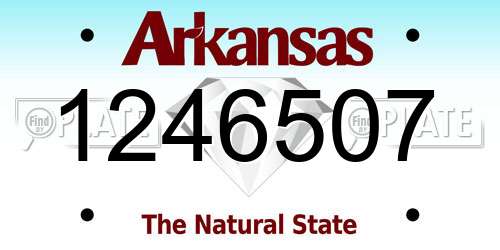 1246507 Arkansas License Plate